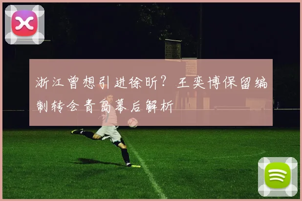 浙江曾想引进徐昕？王奕博保留编制转会青岛幕后解析